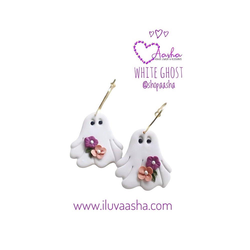 White Ghost Earrings